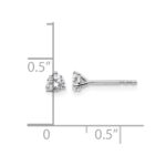 14k White Gold 1/3 carat Lab Grown Diamond VS/SI+ G+ Round Complete Three Prong Stud Earrings - Image 5