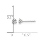 14k White Gold 3/8 carat Lab Grown Diamond VS/SI+ G+ Round Complete Three Prong Stud Earrings - Image 5