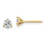18k 1/2 carat Lab Grown Diamond VS+ F+ Round Complete Three Prong Stud Earrings