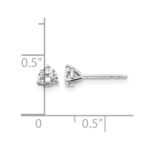 14k White Gold 1/2 carat Lab Grown Diamond VS/SI+ G+ Round Complete Three Prong Stud Earrings - Image 5