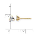 14k 1/2 carat Certified Lab Grown Diamond VS+ F+ Round Complete Three Prong Stud Earrings - Image 5