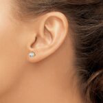 14k 5/8 carat Lab Grown Diamond VS/SI+ G+ Round Complete Three Prong Stud Earrings - Image 3