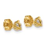 14k 5/8 carat Certified Lab Grown Diamond VS+ F+ Round Complete Three Prong Stud Earrings - Image 4