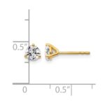 14k 5/8 carat Certified Lab Grown Diamond VS+ F+ Round Complete Three Prong Stud Earrings - Image 5