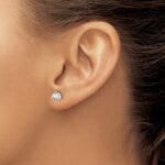 14k White Gold 3/4 carat Certified Lab Grown Diamond VS+ F+ Round Complete Three Prong Stud Earrings - Image 3