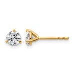 14k 3/4 carat Certified Lab Grown Diamond VS/SI+ G+ Round Complete Three Prong Stud Earrings