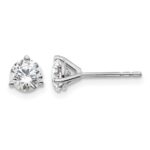 14k White Gold 1 carat Certified Lab Grown Diamond VS/SI+ G+ Round Complete Three Prong Stud Earrings