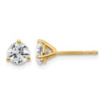 14k 1 carat Certified Lab Grown Diamond VS/SI+ G+ Round Complete Three Prong Stud Earrings