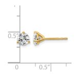 14k 1 carat Certified Lab Grown Diamond VS/SI+ G+ Round Complete Three Prong Stud Earrings - Image 5