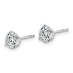 18k White Gold 1 1/2 carat Certified Lab Grown Diamond VS+ F+ Round Complete Three Prong Stud Earrings - Image 2