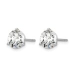 14k White Gold 1 3/4 carat Lab Grown Diamond VS/SI+ G+ Round Three Prong Complete Stud Earrings - Image 2
