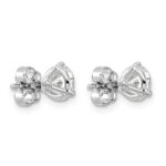 14k White Gold 1 1/2 carat Lab Grown Diamond VS/SI+ G+ Round Complete Three Prong Stud Earrings - Image 4
