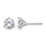 14k White Gold 1 3/4 carat Lab Grown Diamond VS/SI+ G+ Round Three Prong Complete Stud Earrings