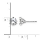 14k White Gold 1 1/2 carat Certified Lab Grown Diamond VS+ F+ Round Complete Three Prong Stud Earrings - Image 5