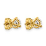 14k White Gold 1 1/2 carat Certified Lab Grown Diamond VS/SI+ G+ Round Complete Three Prong Stud Earrings - Image 4