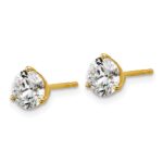 18k 2 carat Certified Lab Grown Diamond VS+ F+ Round Complete Three Prong Stud Earrings - Image 2