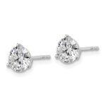Platinum 2 1/2 carat Certified Lab Grown Diamond VS+ F+ Round Complete Three Prong Stud Earrings - Image 2