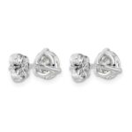 Platinum 2 1/2 carat Certified Lab Grown Diamond VS+ F+ Round Complete Three Prong Stud Earrings - Image 3