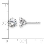 14k White Gold 2 1/2 carat Certified Lab Grown Diamond VS/SI+ G+ Round Complete Three Prong Stud Earrings - Image 5