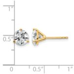 14k 2 carat Certified Lab Grown Diamond VS/SI+ G+ Round Complete Three Prong Stud Earrings - Image 5