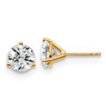 18k 3 carat Lab Grown Diamond VS+ F+ Round Complete Three Prong Stud Earrings