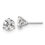 Platinum 3 carat Certified Lab Grown Diamond VS+ F+ Round Complete Three Prong Stud Earrings