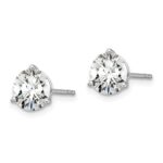 Platinum 3 carat Lab Grown Diamond VS+ F+ Round Complete Three Prong Stud Earrings - Image 2