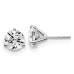 Platinum 4 carat Certified Lab Grown Diamond VS+ F+ Round Complete Three Prong Stud Earrings