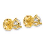 14k 4 carat Lab Grown Diamond VS/SI+ G+ Round Complete Three Prong Stud Earrings - Image 4