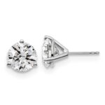 Platinum 5 carat Lab Grown Diamond VS+ F+ Round Complete Three Prong Stud Earrings