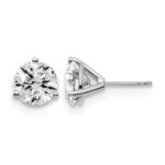 14k White Gold 5 carat Lab Grown Diamond VS/SI+ G+ Round Complete Three Prong Stud Earrings