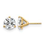14k 5 carat Lab Grown Diamond VS+ F+ Round Complete Three Prong Stud Earrings