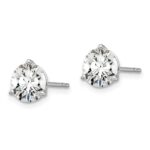 18k White Gold 6 carat Certified Lab Grown Diamond VS+ F+ Round Complete Three Prong Stud Earrings - Image 2