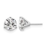 14k White Gold 6 carat Certified Lab Grown Diamond VS/SI+ G+ Round Complete Three Prong Stud Earrings