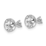 14k White Gold 1/5 carat Certified Lab Grown Diamond VS+ F+ Round Complete Three Prong Screwback Stud Earrings - Image 4