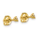 18k 1/4 carat Certified Lab Grown Diamond VS+ F+ Round Complete Three Prong Screwback Stud Earrings - Image 3