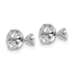 14k White Gold 1/4 carat Lab Grown Diamond VS+ F+ Round Complete Three Prong Screwback Stud Earrings - Image 4