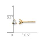 14k 1/4 carat Lab Grown Diamond VS/SI+ G+ Round Complete Three Prong Screwback Stud Earrings - Image 5