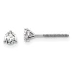 Platinum 1/3 carat Certified Lab Grown Diamond VS+ F+ Round Complete Three Prong Screwback Stud Earrings