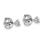 14k White Gold 1/3 carat Certified Lab Grown Diamond VS+ F+ Round Complete Three Prong Screwback Stud Earrings - Image 4