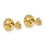 14k 1/3 carat Lab Grown Diamond VS+ F+ Round Complete Three Prong Screwback Stud Earrings - Image 4