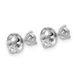 18k White Gold 1/2 carat Certified Lab Grown Diamond VS+ F+ Round Complete Three Prong Screwback Stud Earrings - Image 3