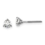Platinum 1/2 carat Lab Grown Diamond VS+ F+ Round Complete Three Prong Screwback Stud Earrings