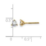 14k 1/2 carat Lab Grown Diamond VS+ F+ Round Complete Three Prong Screwback Stud Earrings - Image 5