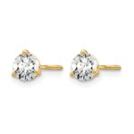 14k 5/8 carat Certified Lab Grown Diamond VS+ F+ Round Complete Three Prong Screwback Stud Earrings - Image 2