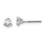 Platinum 3/4 carat Certified Lab Grown Diamond VS+ F+ Round Complete Three Prong Screwback Stud Earrings