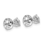 14k White Gold 3/4 carat Certified Lab Grown Diamond VS+ F+ Round Complete Three Prong Screwback Stud Earrings - Image 4
