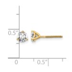 14k 3/4 carat Lab Grown Diamond VS/SI+ G+ Round Complete Three Prong Screwback Stud Earrings - Image 5