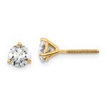 18k 1 carat Lab Grown Diamond VS+ F+ Round Complete Three Prong Screwback Stud Earrings