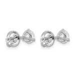 14k White Gold 1 carat Certified Lab Grown Diamond VS+ F+ Round Complete Three Prong Screwback Stud Earrings - Image 4